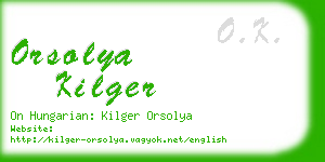 orsolya kilger business card